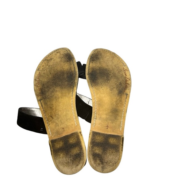 Sam Edelman Gala Slide Mule Black Suede Open Toe Two Strap Flat Slip On Sandals - Picture 8 of 9